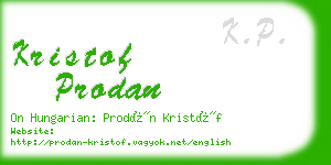 kristof prodan business card